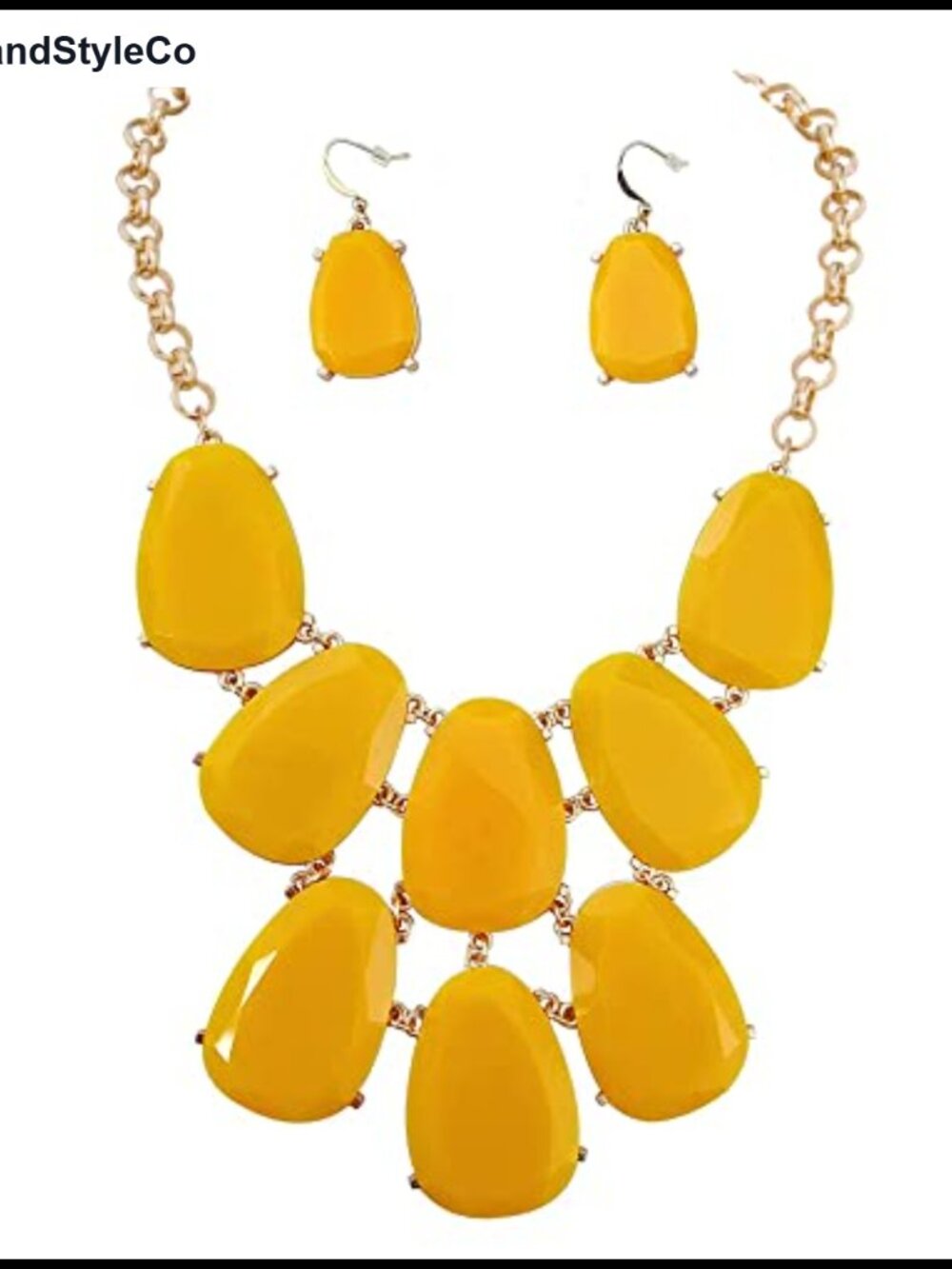 Chunky Bubble Statement Collar Necklace & Earrings Set Zinc Alloy Resin Women
